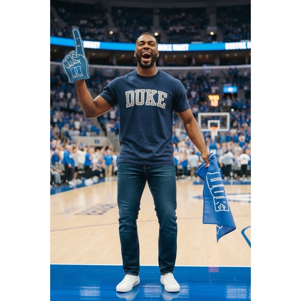Duke University Blue Devils DUKE Graphic T-Shirt Unisex Adults Navy Blue M